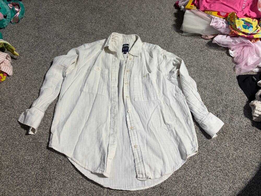 Gap womens xxs big shirt crinkle gauze